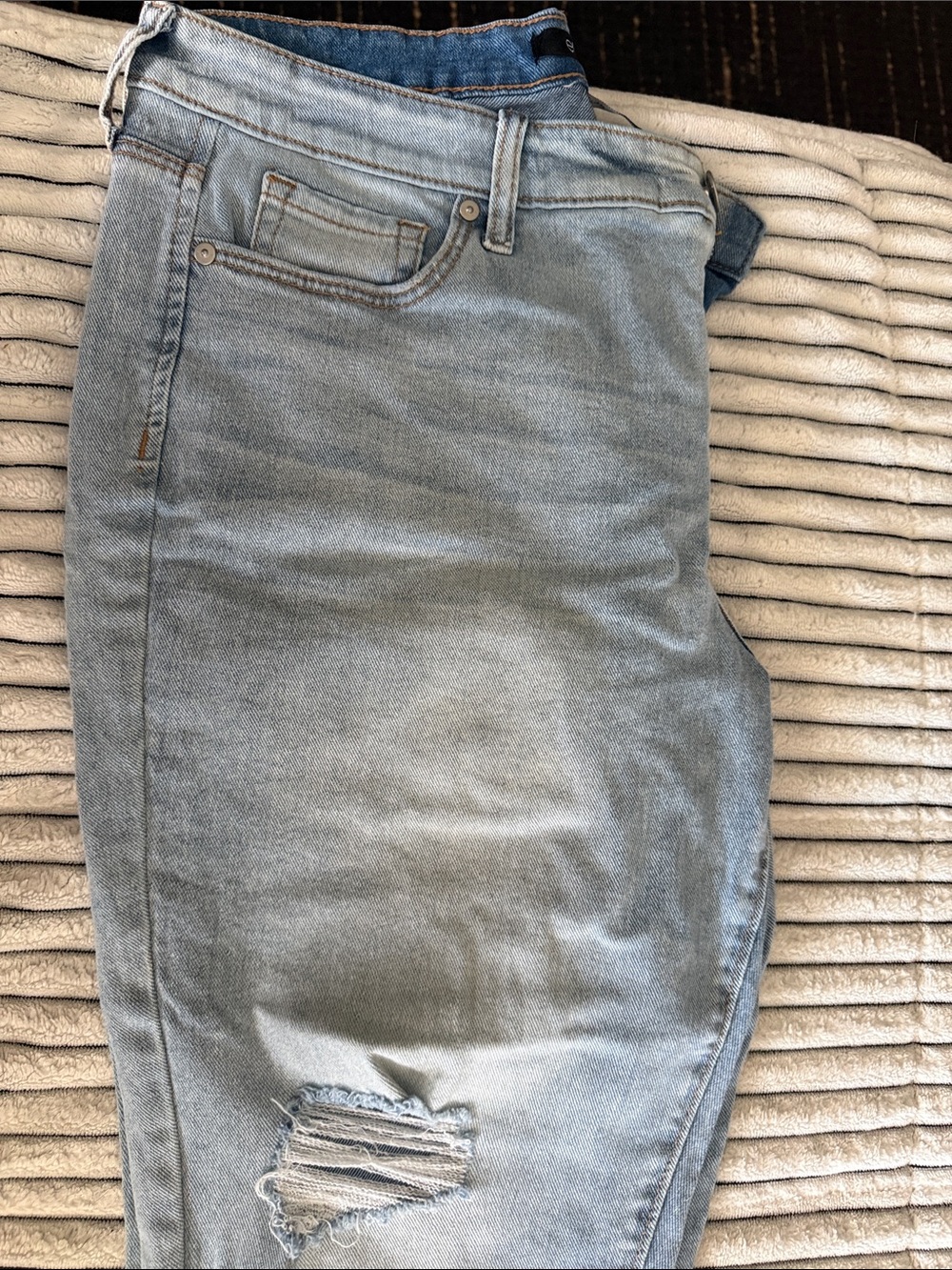 Energie Light Blue Boyfriend Jeans with Knee Distress 0140